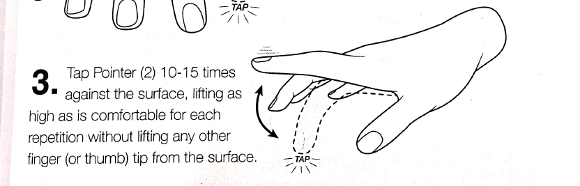 Tap pointer against the surface