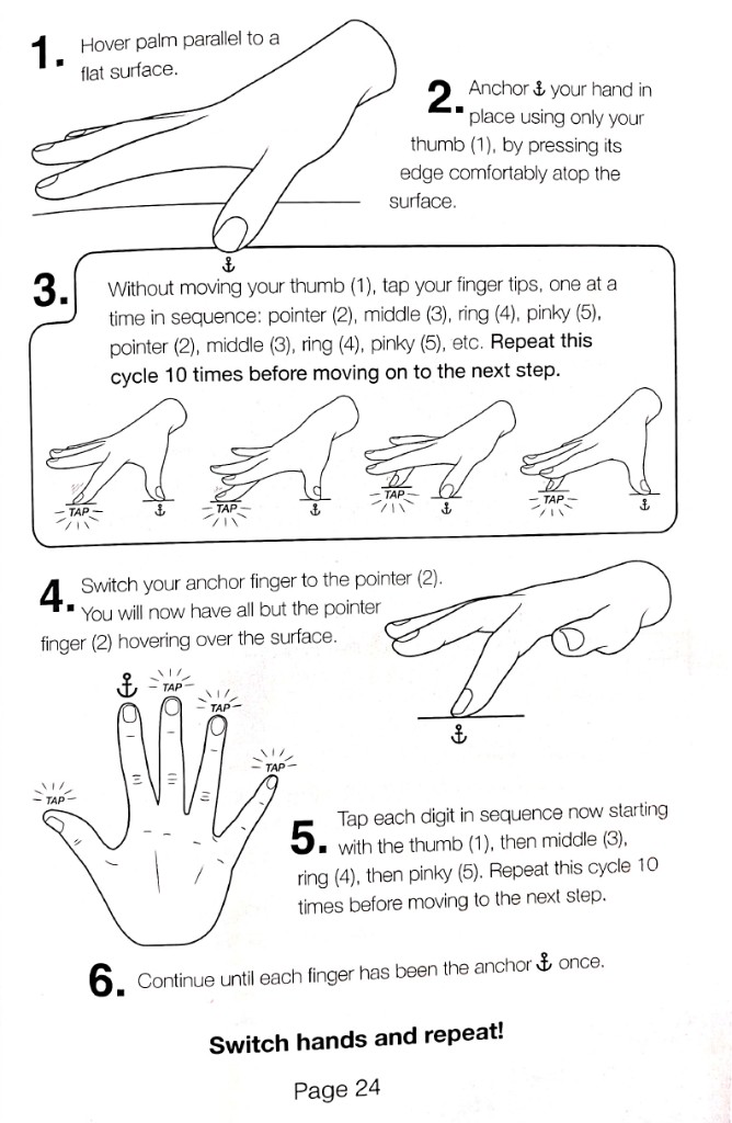 Inverted tip tapping steps 1–6