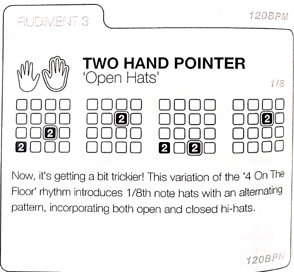 Two Hand Pointer Open Hats pad grids