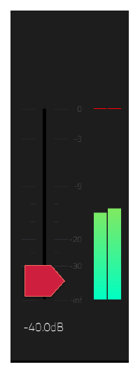 LEVEL METER: зелёная шкала около −12 dB