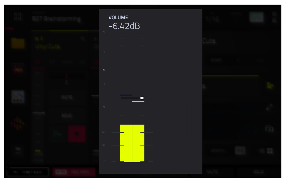 Полноэкранный VOLUME: −6.42 dB