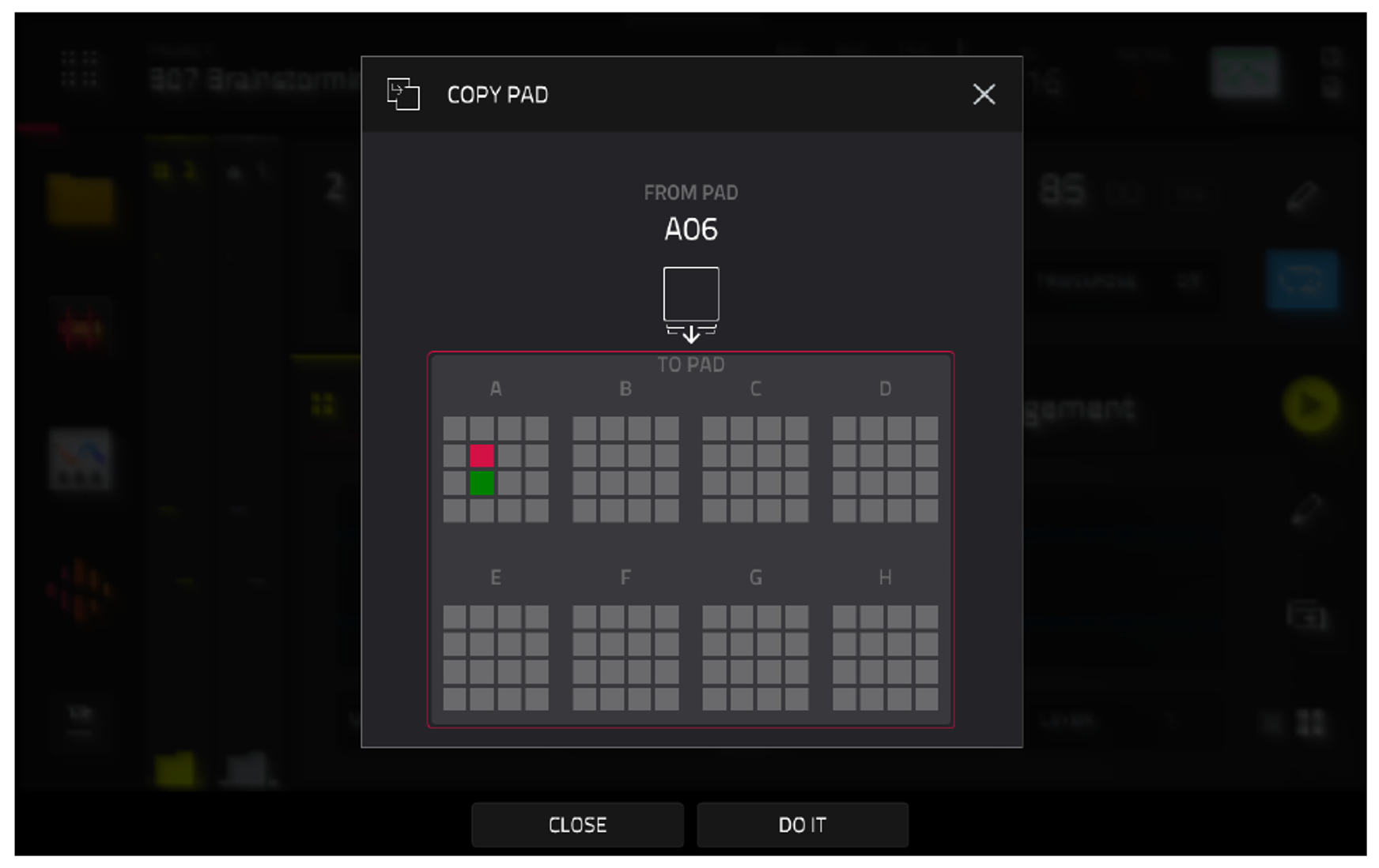 COPY PAD: FROM PAD A06 на целевой пэд