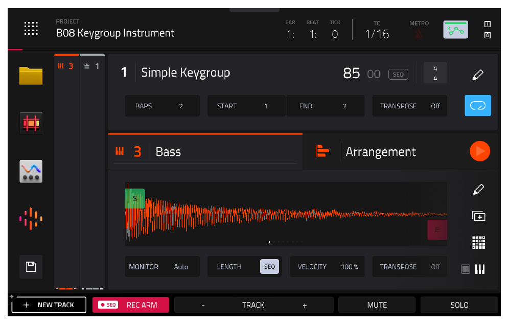 MAIN: трек 3 Bass, цвет Tangerine