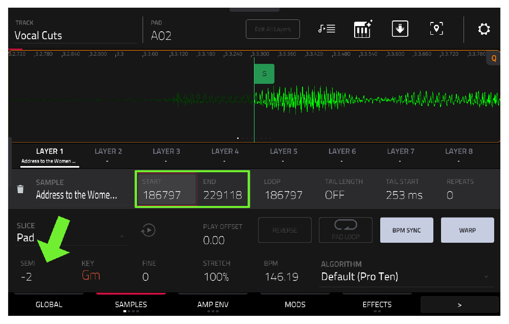TRACK EDIT A02: START 186797, SEMI −2