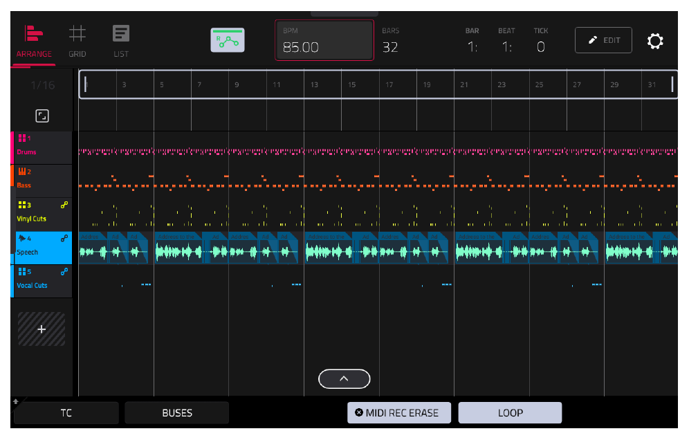Arranger: секвенция 32 такта после второго Double length