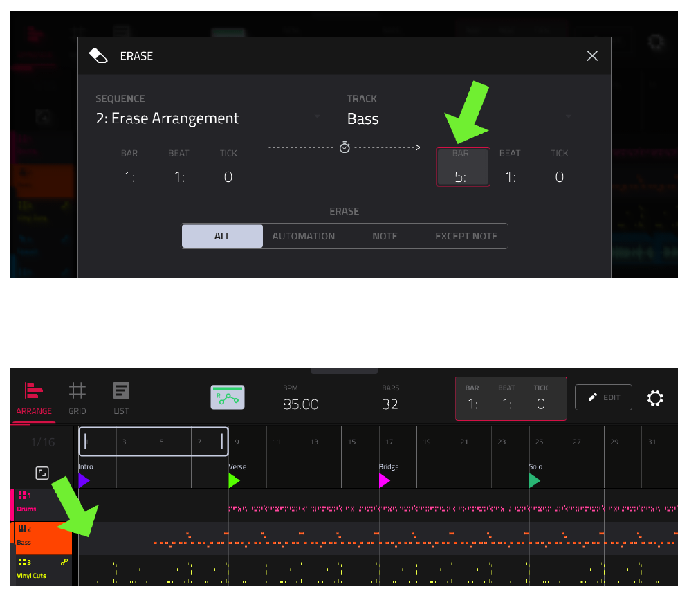 ERASE: Bass ALL с 1:1:0 по 5:1:0
