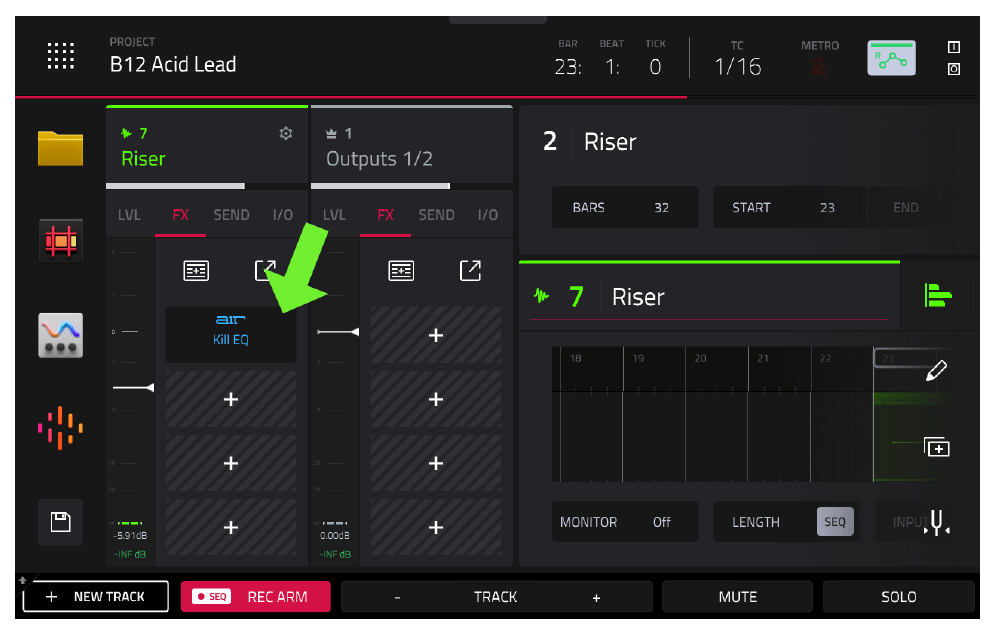 XL CHANNEL STRIPS Riser: FX AIR Kill EQ