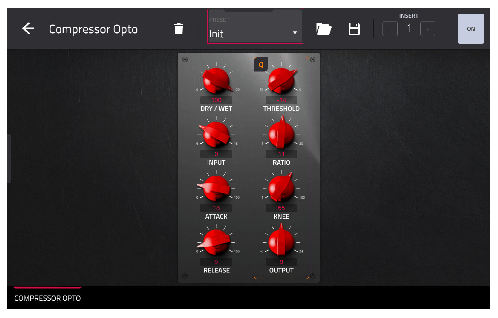 Compressor Opto plugin on Submix 1