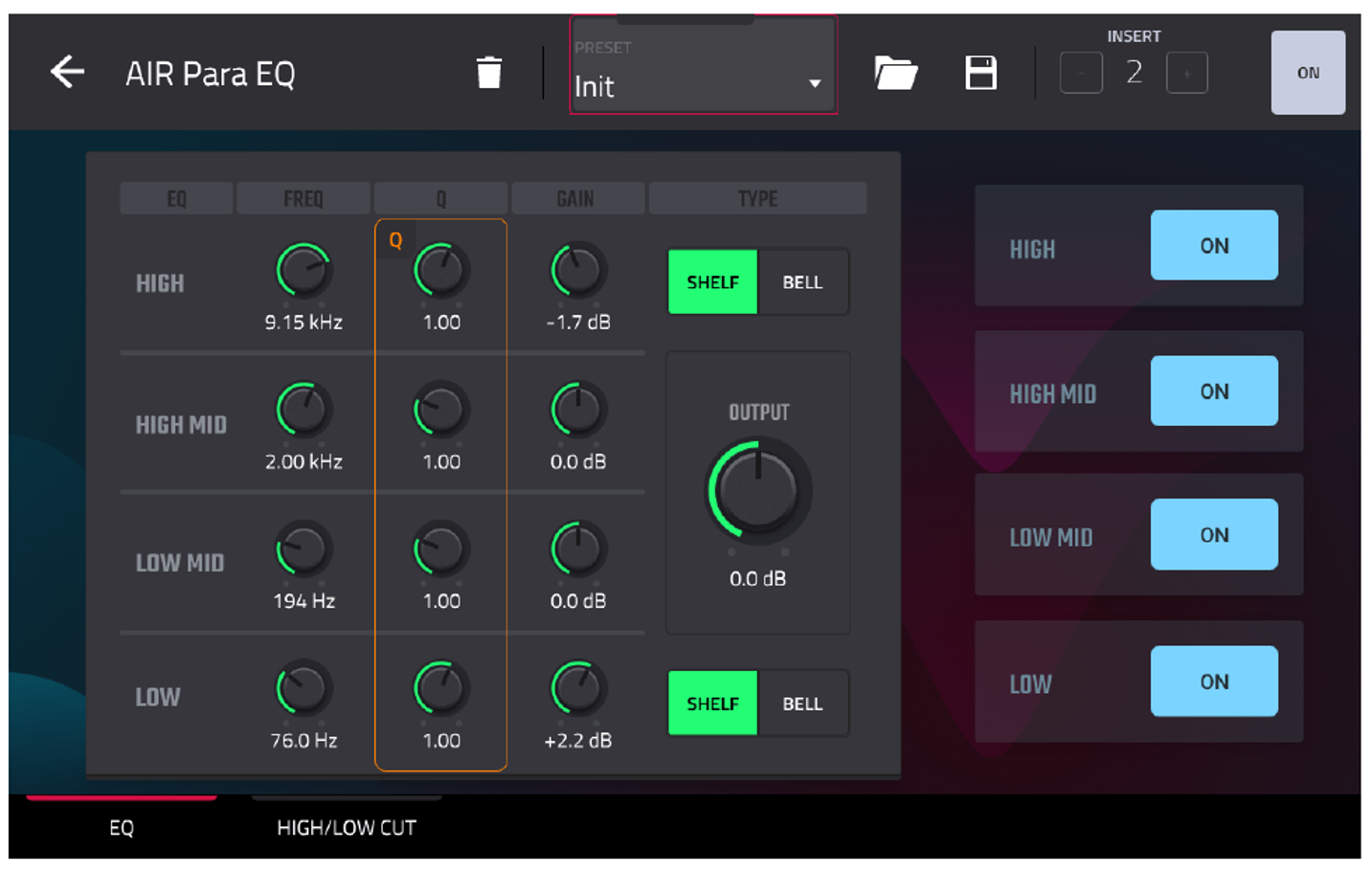 AIR Para EQ on the mix bus