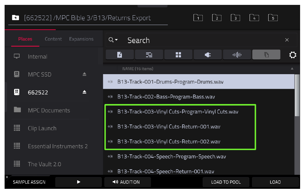 Exported return WAV files in the browser