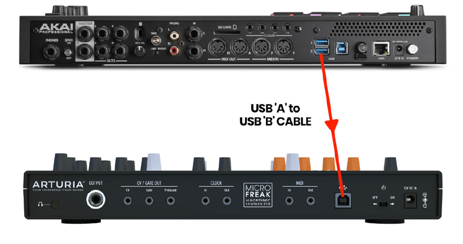 USB A–B: MPC USB к Arturia MicroFreak