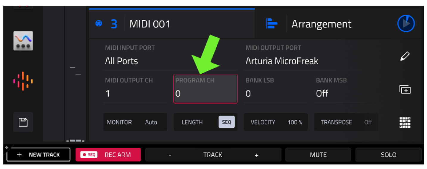 PROGRAM CH 0 на MIDI-треке