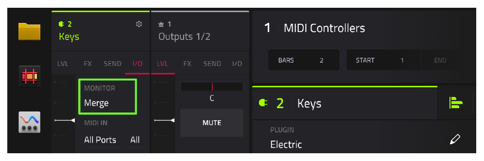 MONITOR Merge на треке Keys