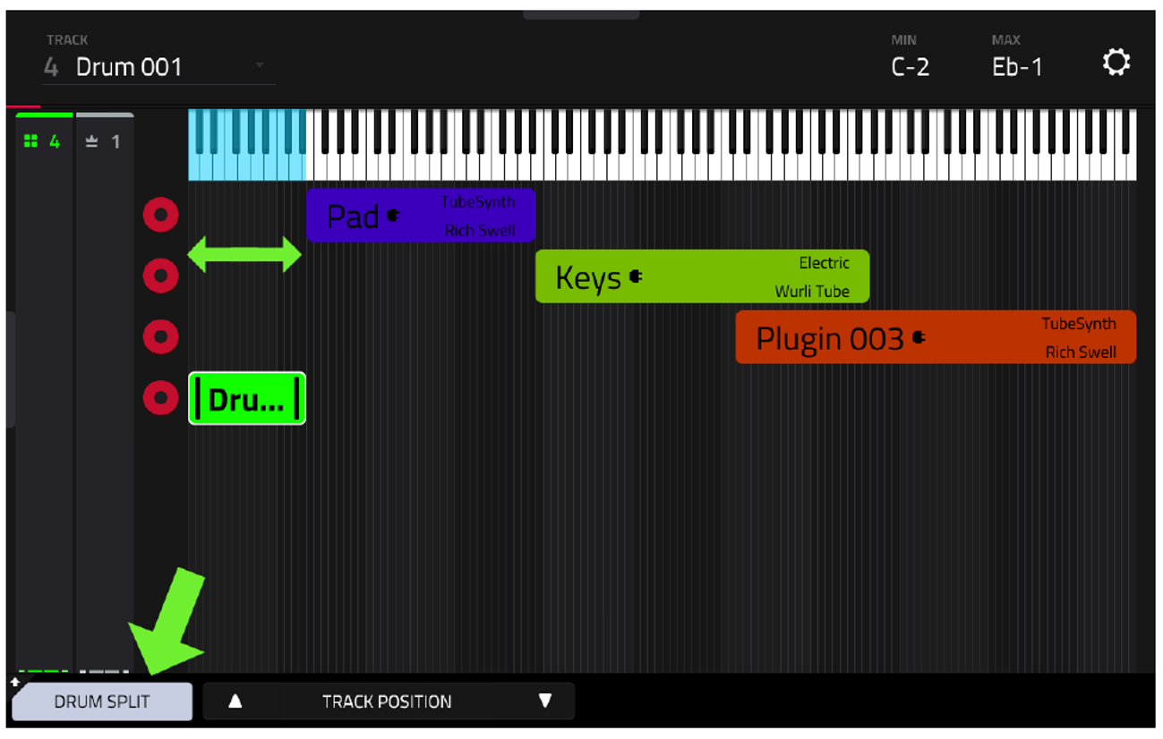 KEY RANGES: DRUM SPLIT