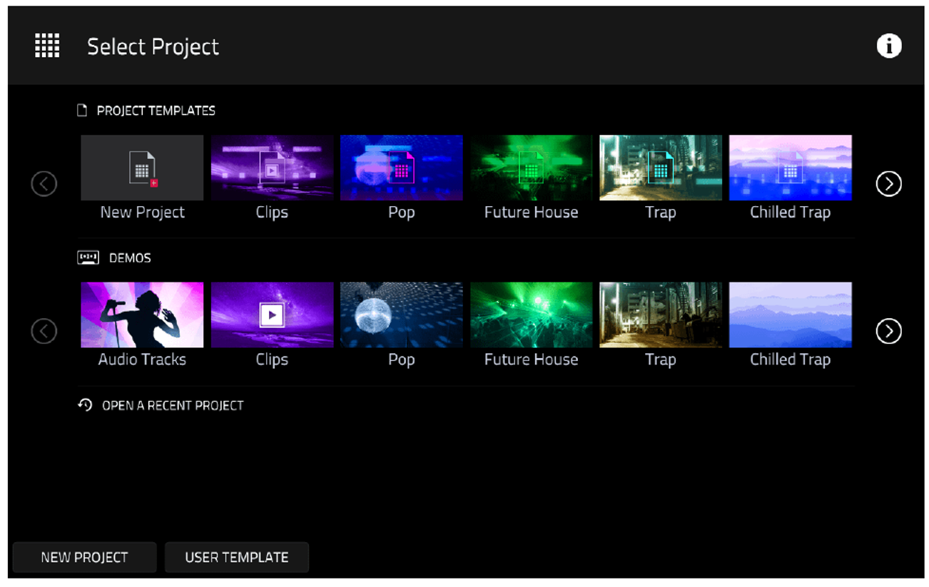 Экран Select Project с кнопкой NEW PROJECT