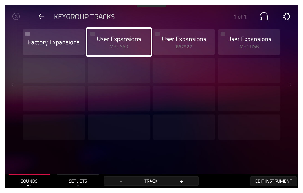 Категория User Expansions в браузере KEYGROUP TRACKS