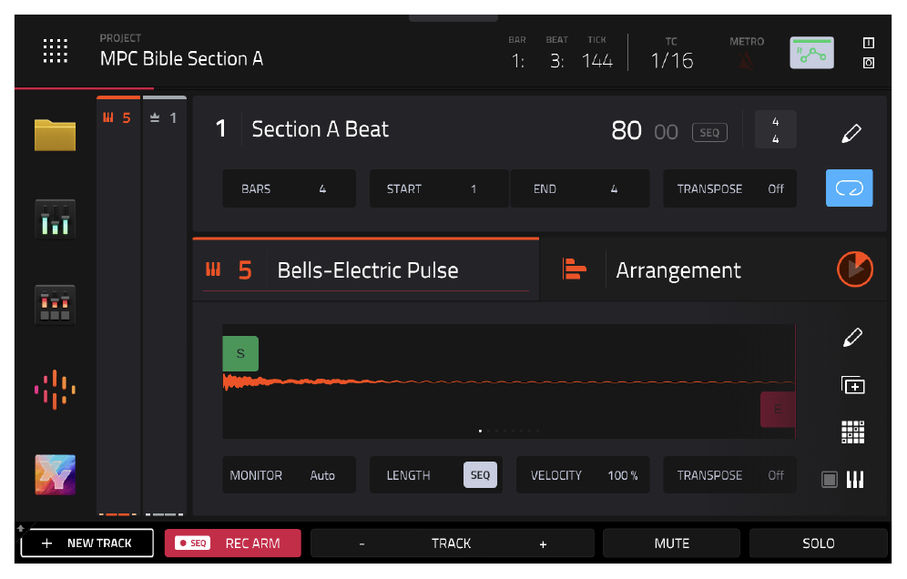 Новый трек 5 Bells-Electric Pulse на экране MAIN