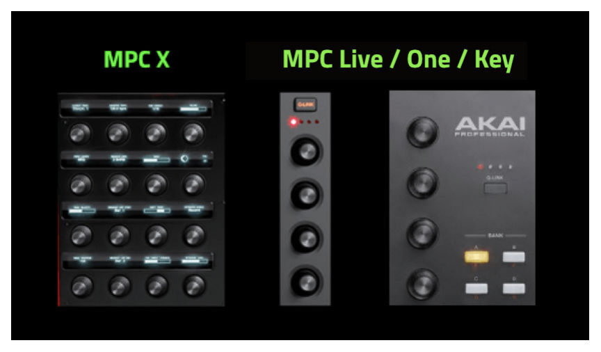 16 ручек Q-LINK на MPC X и 4 ручки на MPC Live / One / Key